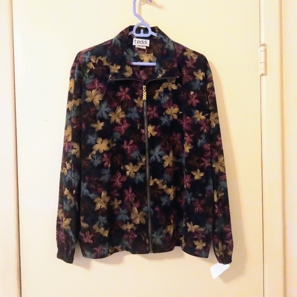 TEDDI Y2K Vintage Autumn Leaf Windbreaker Bomber Jacket, Large - Picture 6 of 16